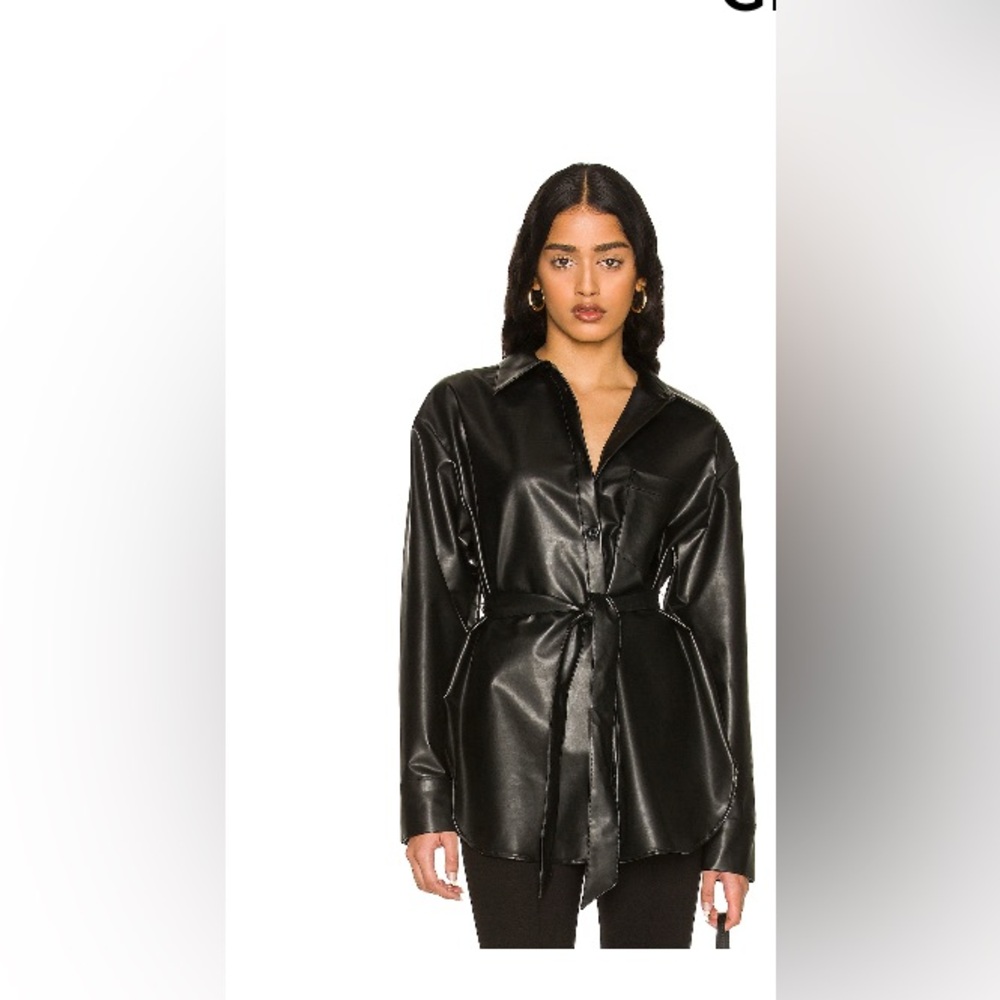 L'Academie leather jacket with tie NEVER WORN